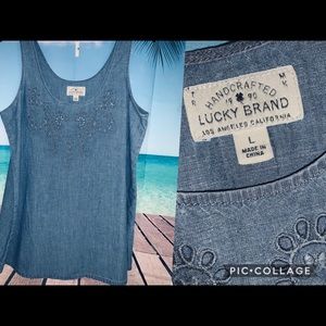 Lucky brand size l denim top